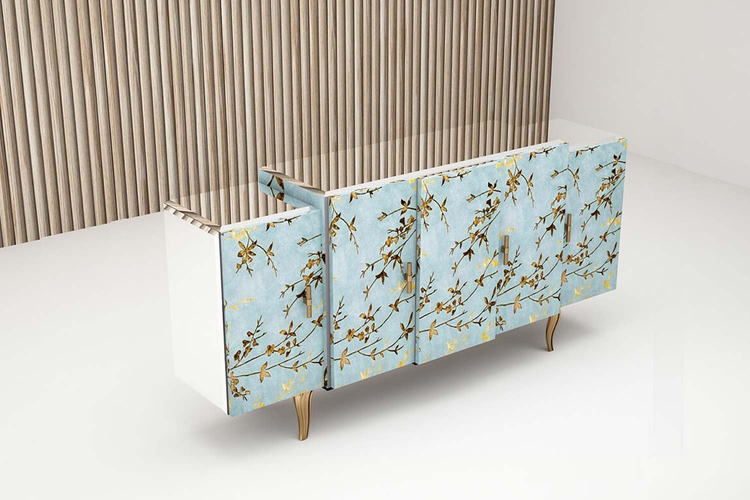 Blue calm console _ Furniture _ shruti sodhi interior designs.