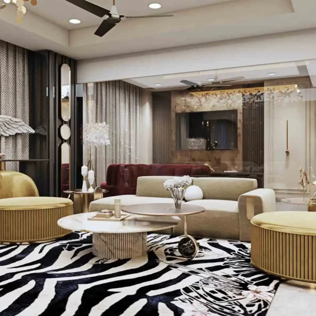 Luxurious drawing room _ county gold _ shruti sodhi interior designs.