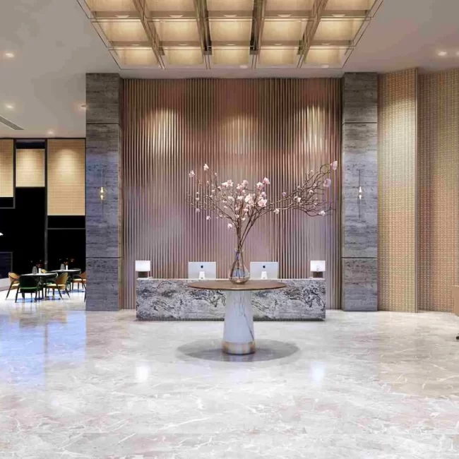 Luxurious hall _ roseate project _ shruti sodhi interior designs.