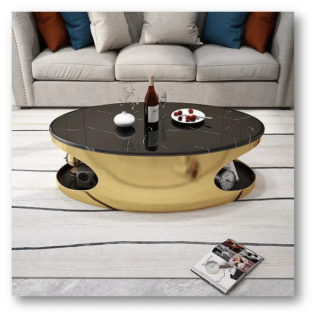 Modern style round shaped coffee table.