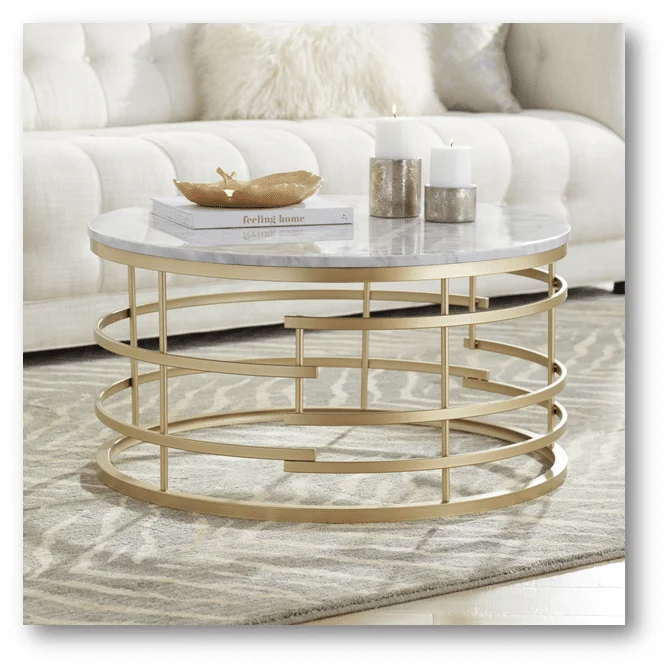 Modernistic round shaped coffee table.