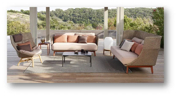 outdoor natural furniture _ company renders _ Shruti sodhi interior designs 