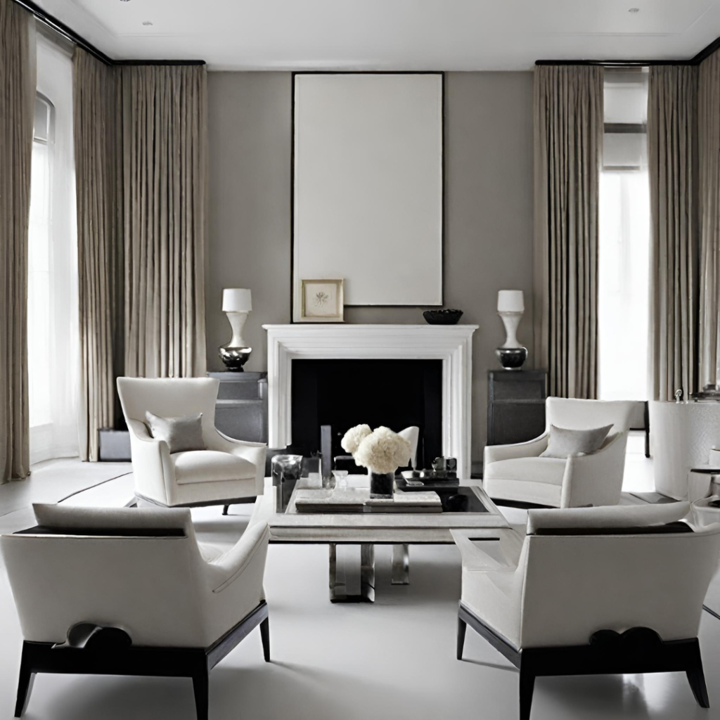 white chairs and a center table _ shruti sodhi interior design.